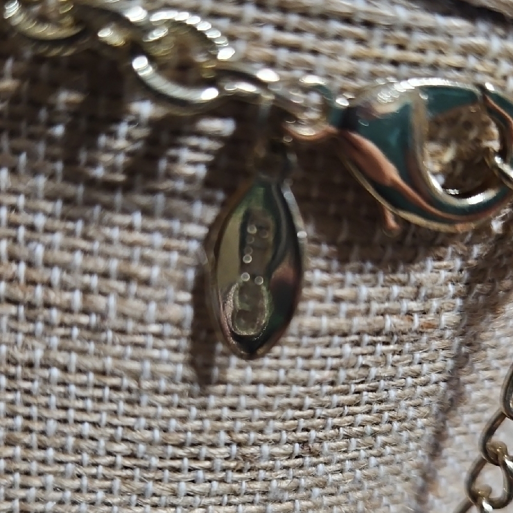 Chico's Gold Chain Necklace with Red, Orange, Black, and White Beads - Picture 2 of 4